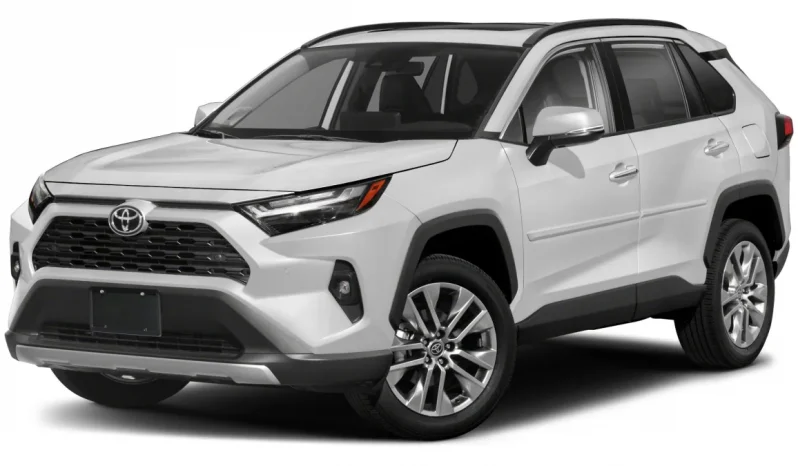 SUV Toyota RAV4 hybride blanc de notre flotte, proposé à 26,50 € la journée